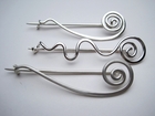 Hammered Silver Wire Brooches
